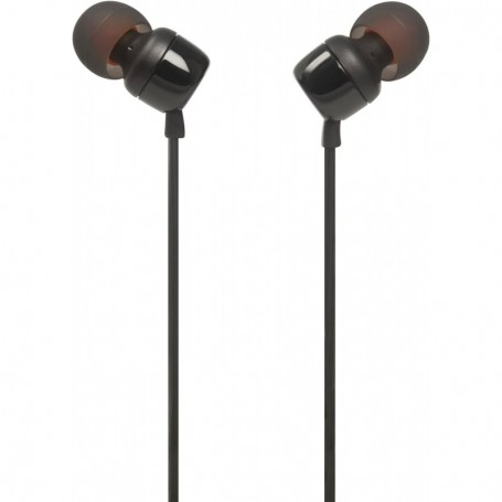 JBL T110 – Ecouteurs intra-auriculaires filaires – Son Pure Bass de JBL et bouton de contrôle –Couleur : Noir