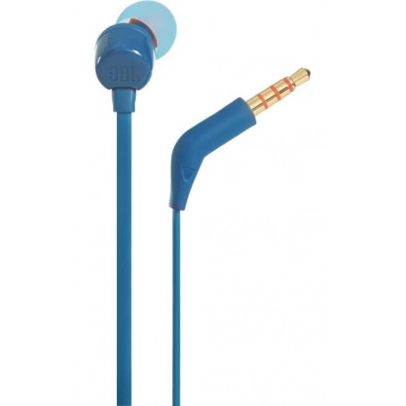 JBL TUNE 160 Ecouteurs intra-auriculaires filaires – Son Pure Bass de JBL et bouton de contrôle –Couleur : Bleu