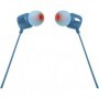 JBL TUNE 160 Ecouteurs intra-auriculaires filaires – Son Pure Bass de JBL et bouton de contrôle –Couleur : Bleu