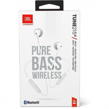 JBL TUNE215BT– Écouteurs boutons bluetooth sans fil – Avec connexion multi-source – Jusqu’à 16 hrs d’autonomie – Blanc