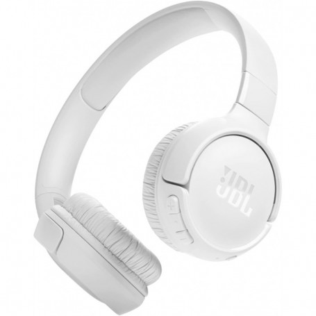JBL Tune 520BT, casque audio sans fil, léger et confortable, Bluetooth 5.3, autonomie jusqu'à 57 h, son JBL Pure Bass, Blanc