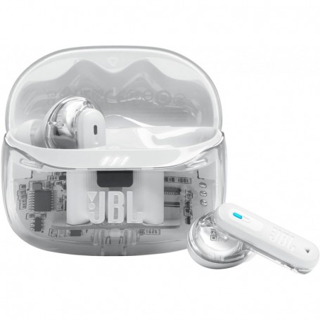 JBL Tune Beam Ghost 2, Écouteurs sans Fil Bluetooth, réduction de Bruit,White Ghost
