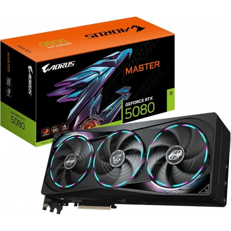 Gigabyte AORUS GeForce RTX 5080 Master 16G Carte Graphique - 16GB GDDR7, 256 Bits, PCI-E 5.0, 2805MHz