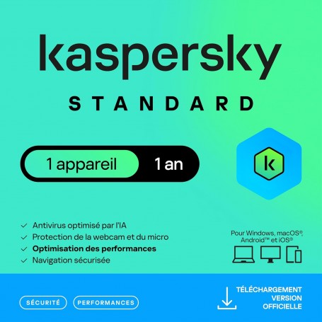 Kaspersky Standard Anti-Virus 2025 1 ans 1 poste