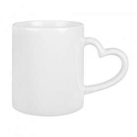 Tasse avec poignée en cœur à personnaliser