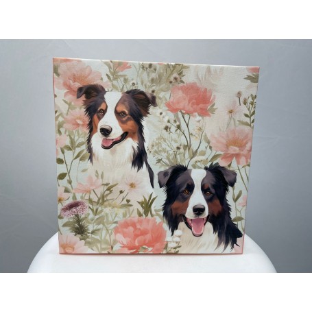 Toile avec deux Chiens Réalistes – Décoration Maison - Toile – Sublimez votre intérieur 25 X 25CM