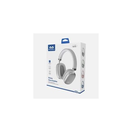 Miccell VQ-B12 – Casque Audio Sans Fil Stéréo, Bluetooth, Microphone Intégré, Autonomie Longue Durée, Blanc