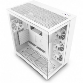NZXT H9 Flow blanc - Boîtier Gaming moyen-tour ATX double chambre - Panneaux avant supérieur perforé et latéral en verre trempé NZXT H9 Flow blanc - Boîtier Gaming moyen-tour ATX double chambre - Panneaux avant supérieur perforé et latéral en verre trempé