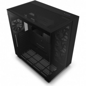 NZXT H9 Flow Noir - Boîtier Gaming moyen-tour ATX double chambre - Panneaux avant supérieur perforé et latéral en verre trempé NZXT H9 Flow Noir - Boîtier Gaming moyen-tour ATX double chambre - Panneaux avant supérieur perforé et latéral en verre trempé
