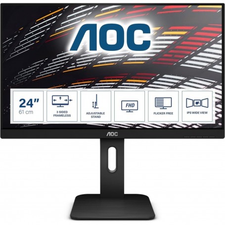 AOC Écran X24P1 61,1 cm (24 pouces) DVI, HDMI, dalle IPS, hub USB,1920x1200, pivot noir