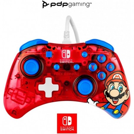 Pdp Rock Candy Filaire Gaming Switch Pro Manette - Mario - Rouge - Official License Nintendo