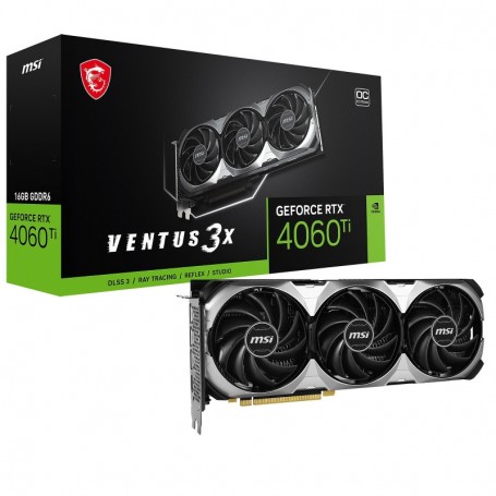 MSI GeForce RTX 4060 Ti VENTUS 3X 16G OC-16 Go GDDR6 - HDMI/Tri DisplayPort