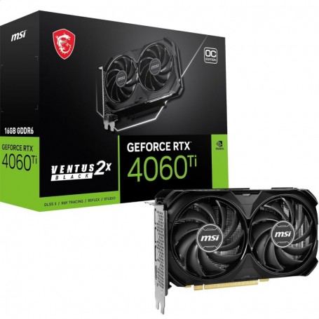MSI GeForce RTX 4060 Ti Ventus 2X Black 16G OC Carte Graphique - 16 Go GDDR6