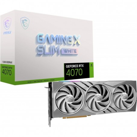 MSI GeForce RTX 4070 Gaming X Slim White 12G Carte Graphique de Jeu - 12 Go GDDR6X, 2625 MHz