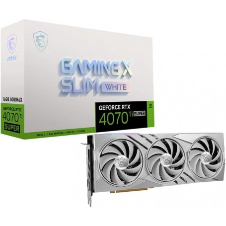 MSI GeForce RTX 4070 Ti Super 16G Gaming X Slim White Carte Graphique de Jeu - 16 Go GDDR6X
