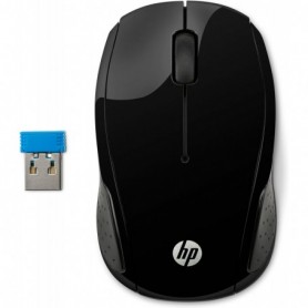Souris sans fil HP 200 Noire, Forme Galbée, Résolution capteur 1000 dpi Souris sans fil HP 200 Noire, Forme Galbée, Résolution capteur 1000 dpi