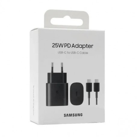 Samsung Chargeur rapide USB Type-C 25 W + câble type C Noir