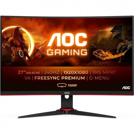 AOC Écran gaming C27G2ZE (27 pouces) (FHD, HDMI, DisplayPort, hub USB, FreeSync 240 Hz, 1920 x 1080) noir/rouge