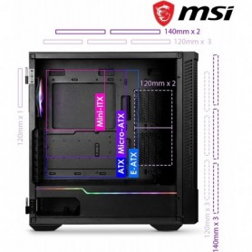 MSI MPG Velox 100R Boîtier PC Gaming Noir 4 Ventilateurs ARGB 120 mm, synchronisation Mystic Light, USB Type-C MSI MPG Velox 100R Boîtier PC Gaming Noir 4 Ventilateurs ARGB 120 mm, synchronisation Mystic Light, USB Type-C
