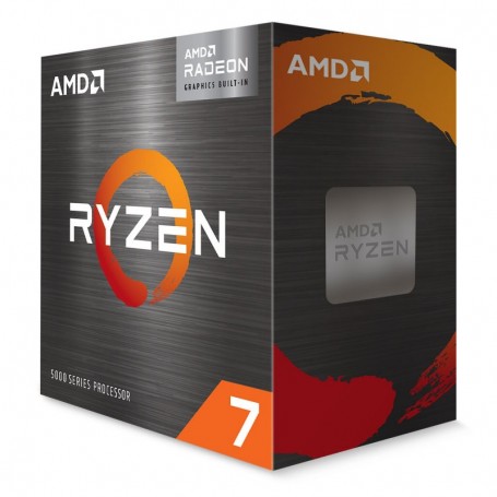 AMD Ryzen 7 5700G (8 C/16 T) avec AMD Boîtier de processeur Radeon Graphics (8 x 3,8 GHz), socket AM4 de 20 Mo,Mehrfarbig